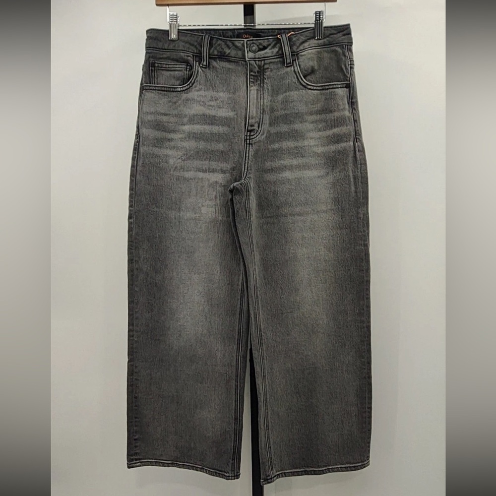 Quince Women Bella Stretch Relaxed Wide Leg Jeans Color Stonewashed Grey Size 31